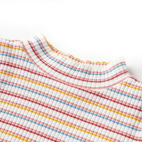 VidaXL Kindershirt mit langen Ärmeln 128 gestreift Ecru