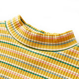 VidaXL Kindershirt mit langen Ärmeln 92 gestreift Ocker