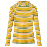 VidaXL Kindershirt mit langen Ärmeln 104 gestreift Ocker