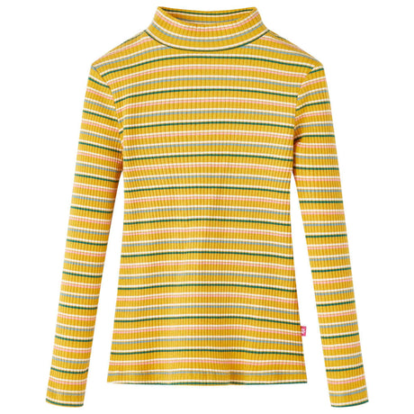 VidaXL Kindershirt mit langen Ärmeln 104 gestreift Ocker