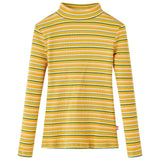 VidaXL Kindershirt mit langen Ärmeln 116 gestreift Ocker