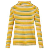 VidaXL Kindershirt mit langen Ärmeln 116 gestreift Ocker