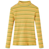 Vidaxl Kindershirt mit langen Ärmeln 128 ocker gestreift