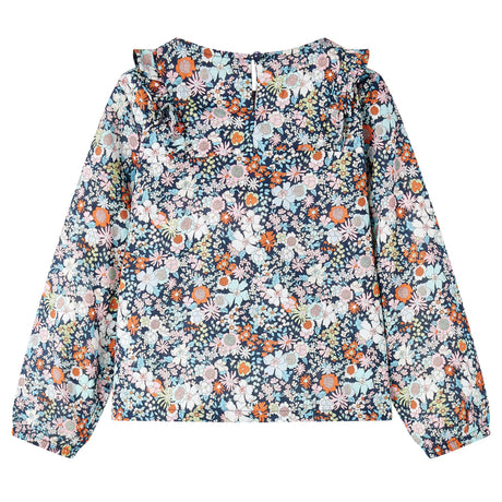 VidaXL Kindershirt mit langen Ärmeln 128 dunkelblau