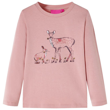 VidaXL Kindershirt mit langen Ärmeln 128 rosa