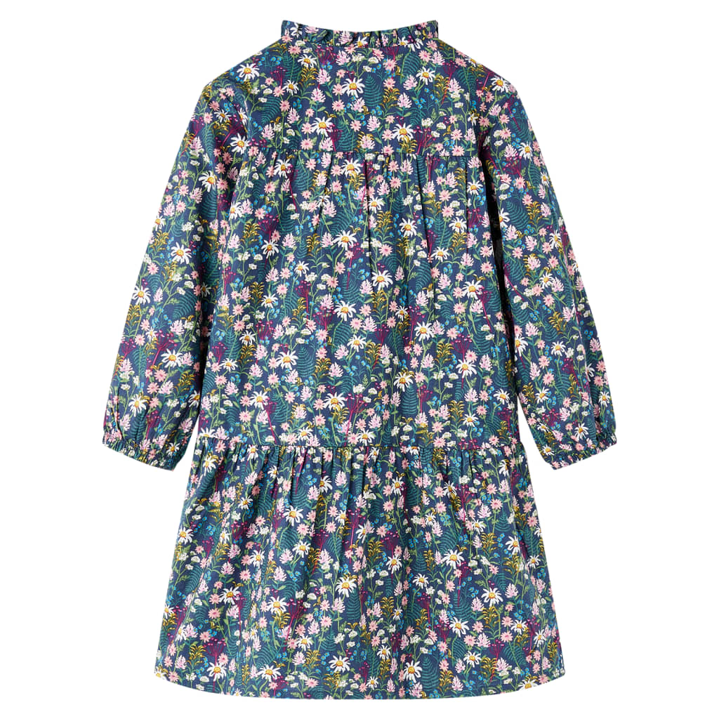 VidaXL Kinderkleid mit langen Ärmeln 104 dunkelblau