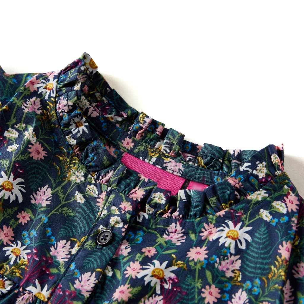 VidaXL Kinderkleid mit langen Ärmeln 104 dunkelblau