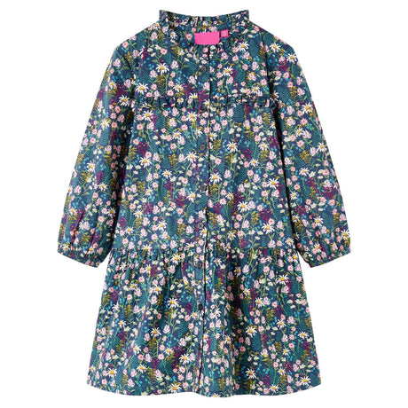 VidaXL Kinderkleid mit langen Ärmeln 128 dunkelblau