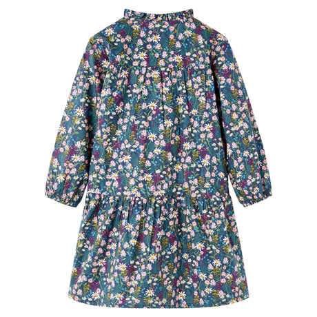 VidaXL Kinderkleid mit langen Ärmeln 128 dunkelblau