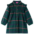 VidaXL Kinderkleid mit langen Ärmeln und Rüschen 104 Dunkelgrün