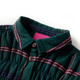 VidaXL Kinderkleid mit langen Ärmeln und Rüschen 104 Dunkelgrün