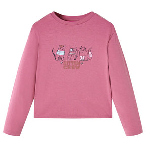 VidaXL Kindershirt mit langen Ärmeln 128 himbeerfarben