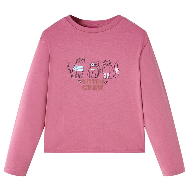VidaXL Kindershirt mit langen Ärmeln 128 himbeerfarben