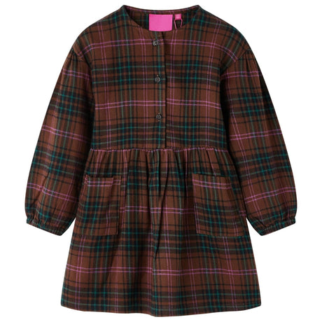 VidaXL Kinderkleid mit langen Ärmeln 104 cognacfarben