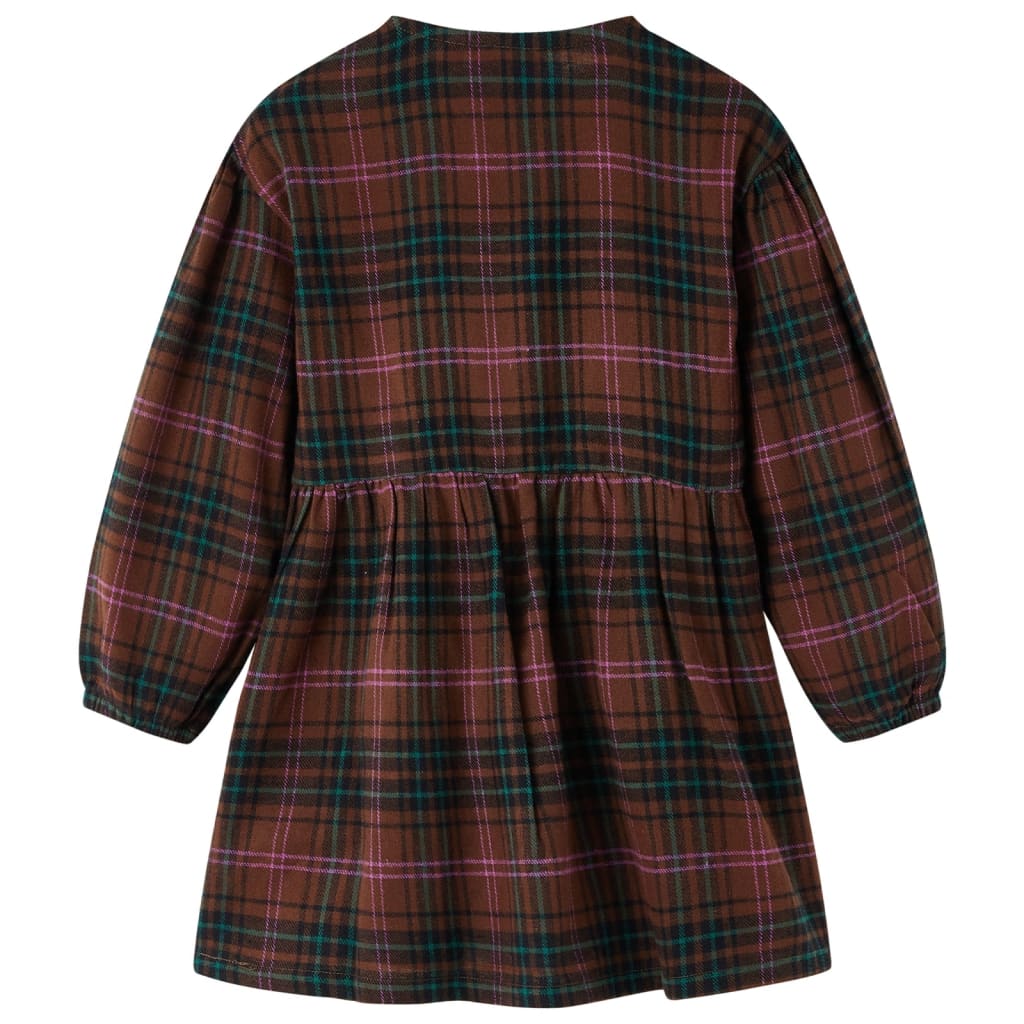 VidaXL Kinderkleid mit langen Ärmeln 104 cognacfarben