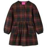 VidaXL Kinderkleid mit langen Ärmeln 116 cognacfarben