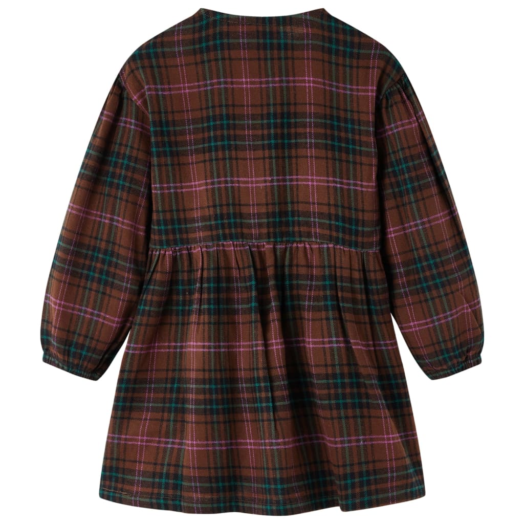 VidaXL Kinderkleid mit langen Ärmeln 116 cognacfarben