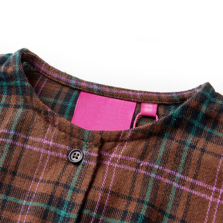VidaXL Kinderkleid mit langen Ärmeln 116 cognacfarben