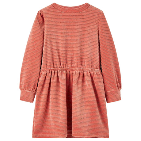 VidaXL Kinderkleid mit langen Ärmeln 116 Mittelrosa