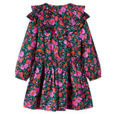 VidaXL Kinderkleid mit langen Ärmeln 128 leuchtendes Rosa
