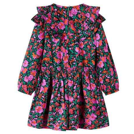 VidaXL Kinderkleid mit langen Ärmeln 128 leuchtendes Rosa