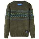VidaXL Kinderpullover gestrickt 92 Khaki