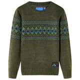 Vidaxl Kinderpullover gestrickt 104 Khaki