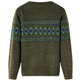 VidaXL Kinderpullover gestrickt 104 Khaki