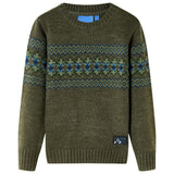 VidaXL Kinderpullover gestrickt 116 Khaki