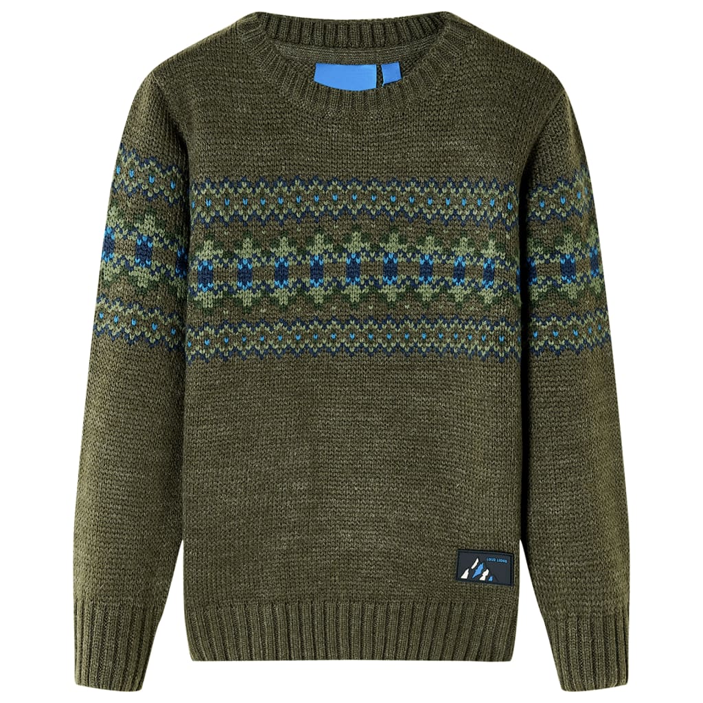 VidaXL Kinderpullover gestrickt 128 Khaki