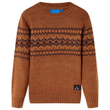 VidaXL Kinderpullover gestrickt 92 cognacfarben