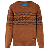 VidaXL Kinderpullover gestrickt 104 cognacfarben
