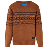 VidaXL Kinderpullover gestrickt 128 cognacfarben