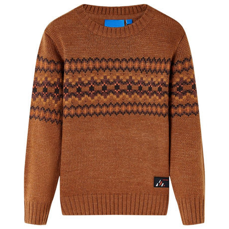 VidaXL Kinderpullover gestrickt 128 cognacfarben