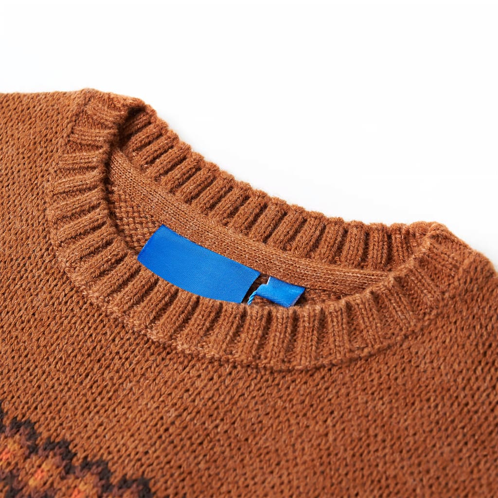 VidaXL Kinderpullover gestrickt 140 cognacfarben