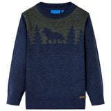 VidaXL Kinderpullover gestrickt 92 Marineblau