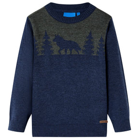 VidaXL Kinderpullover gestrickt 92 Marineblau