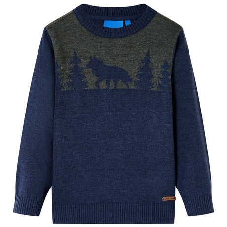 VidaXL Kinderpullover gestrickt 116 Marineblau