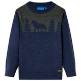 VidaXL Kinderpullover gestrickt 140 Marineblau