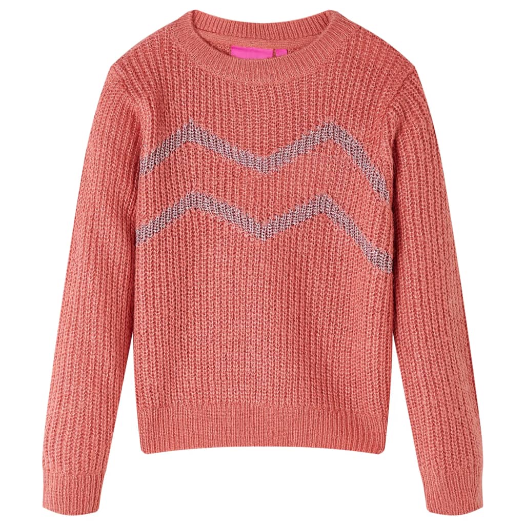 VidaXL Kinderpullover gestrickt 116 mittelrosa