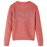 VidaXL Kinderpullover gestrickt 116 mittelrosa
