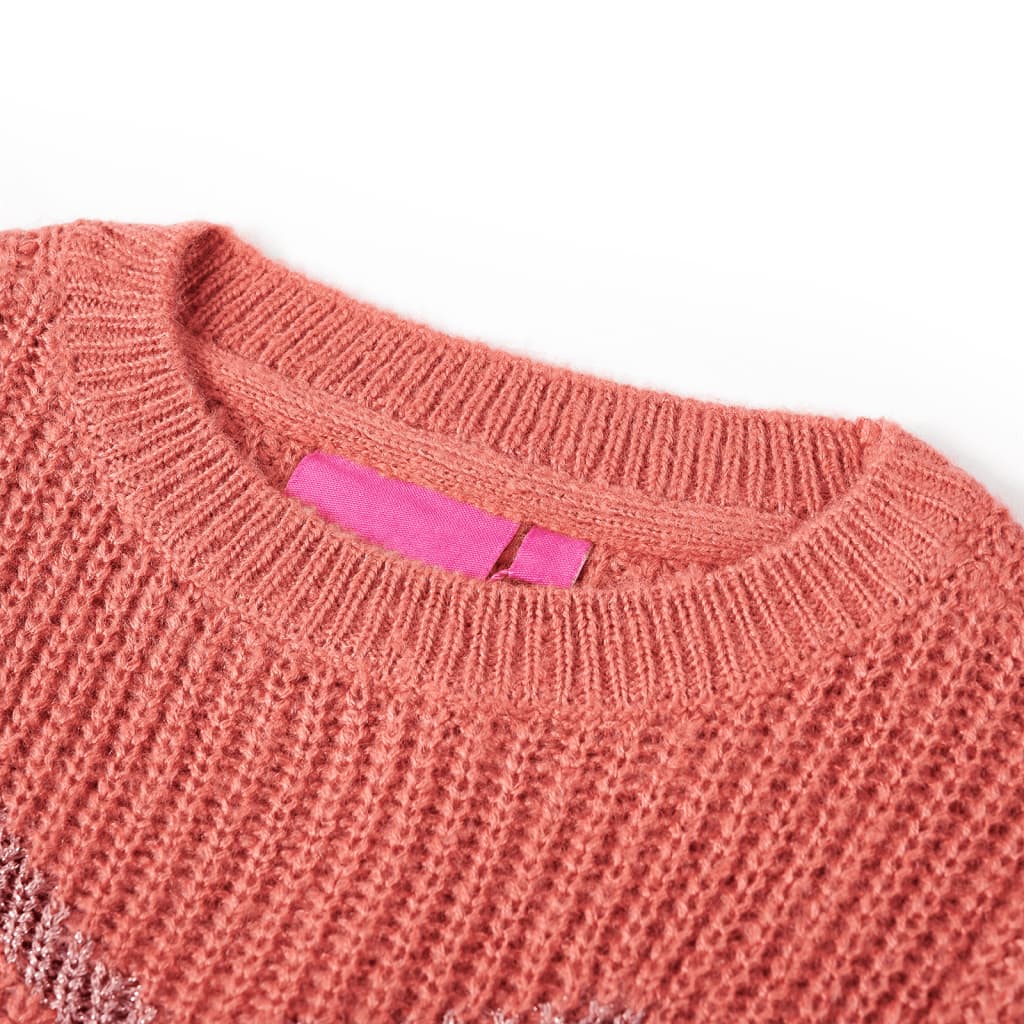 VidaXL Kinderpullover gestrickt 116 mittelrosa