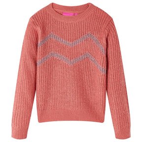 Vidaxl Kinderpullover gestrickt 128 Mittelrosa