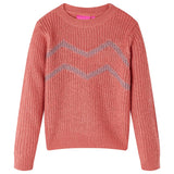 VidaXL Kinderpullover gestrickt 140 mittelrosa