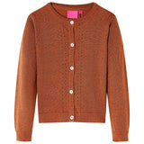 VidaXL Kinderstrickjacke 92 cognacfarben gestrickt