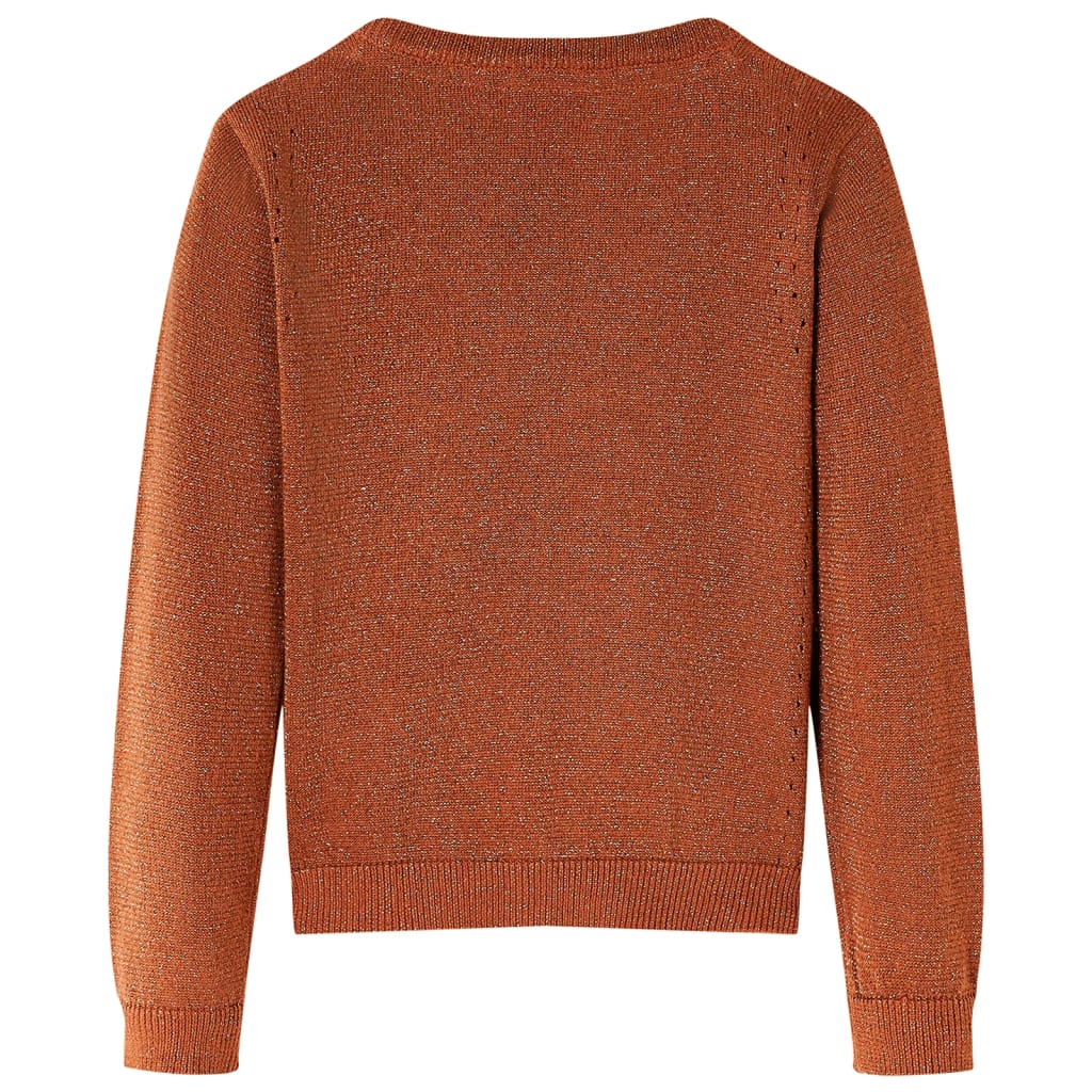 VidaXL Kinderstrickjacke 92 cognacfarben gestrickt