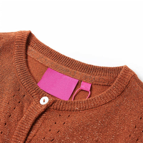 VidaXL Kinderstrickjacke 92 cognacfarben gestrickt