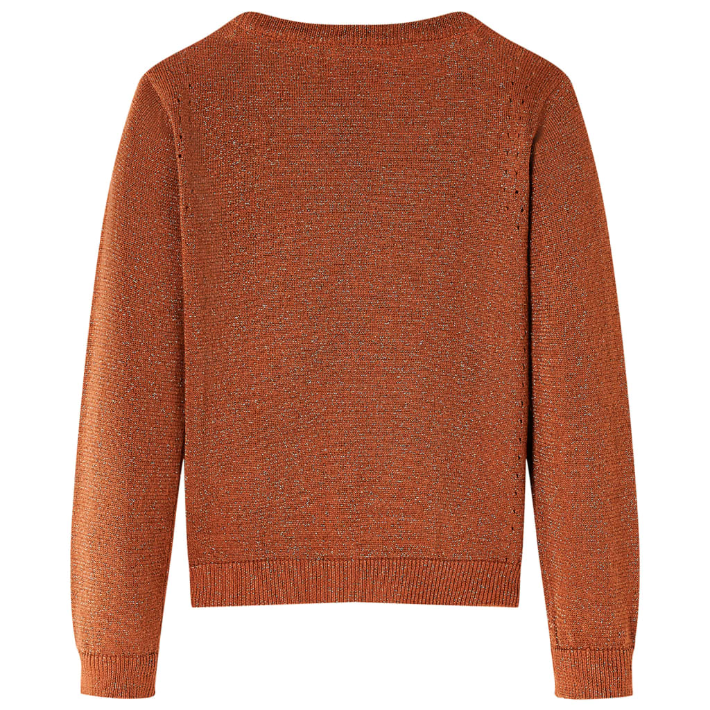 VidaXL Kinderstrickjacke 116 cognacfarben gestrickt