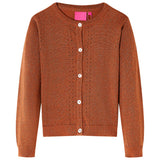 VidaXL Kinderstrickjacke 128 cognacfarben