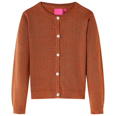 VidaXL Kinderstrickjacke 128 cognacfarben